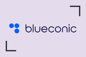 BlueConic's logo on a light purple background