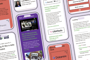 A graphic including a number of mobile phones with screens displaying the newsletter