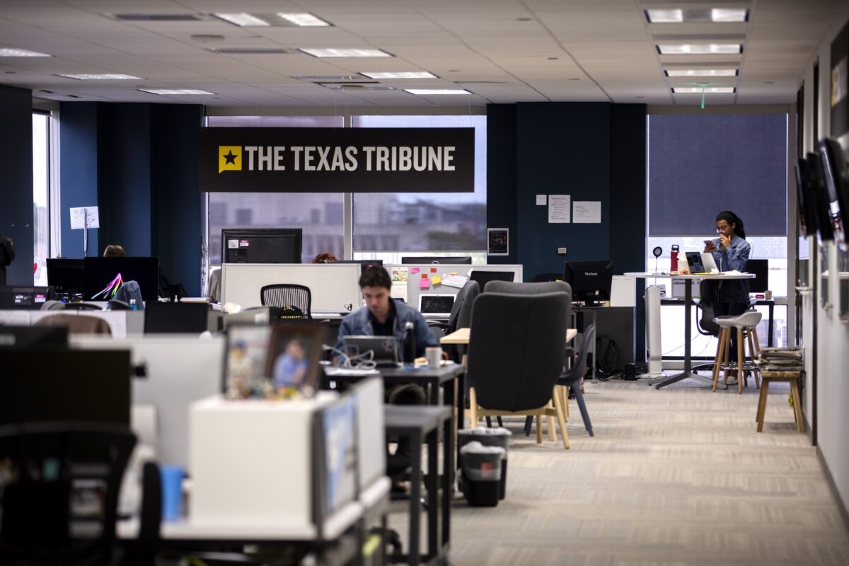 The Texas Tribune office in downtown Austin on Nov. 5, 2019.